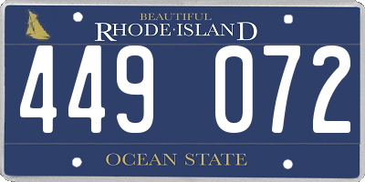 RI license plate 449072