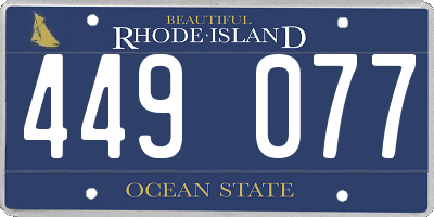 RI license plate 449077