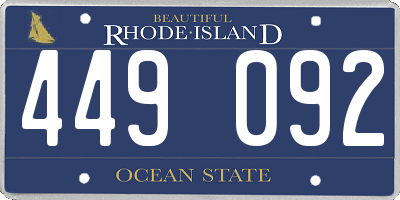 RI license plate 449092