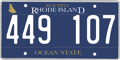 RI license plate 449107