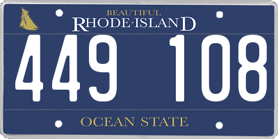 RI license plate 449108