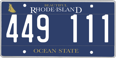 RI license plate 449111