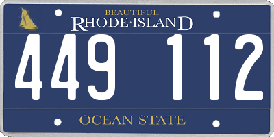 RI license plate 449112