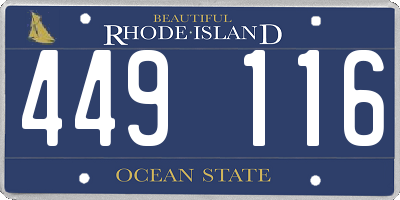 RI license plate 449116