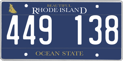 RI license plate 449138
