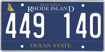 RI license plate 449140