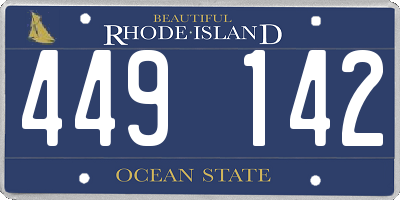 RI license plate 449142