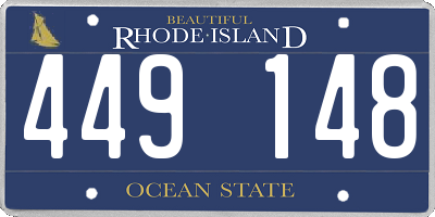 RI license plate 449148