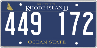 RI license plate 449172