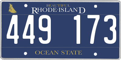 RI license plate 449173