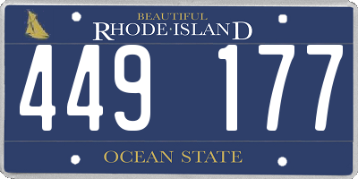 RI license plate 449177