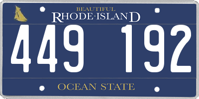 RI license plate 449192