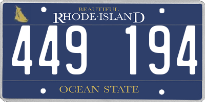 RI license plate 449194