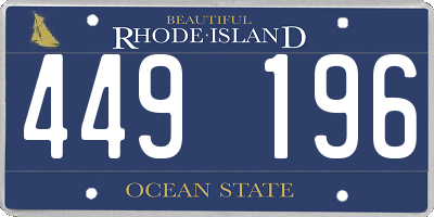 RI license plate 449196
