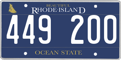 RI license plate 449200