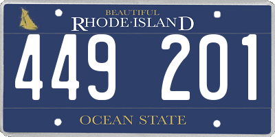 RI license plate 449201