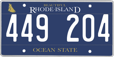 RI license plate 449204