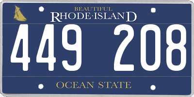 RI license plate 449208