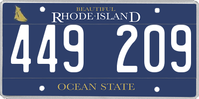 RI license plate 449209