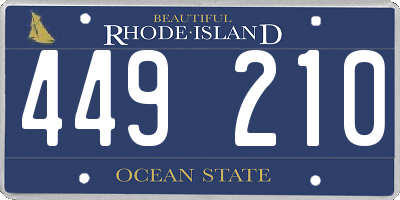 RI license plate 449210