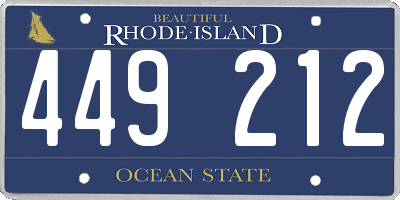 RI license plate 449212