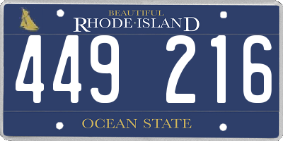 RI license plate 449216