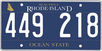 RI license plate 449218