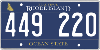 RI license plate 449220