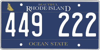 RI license plate 449222
