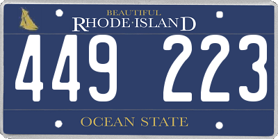 RI license plate 449223