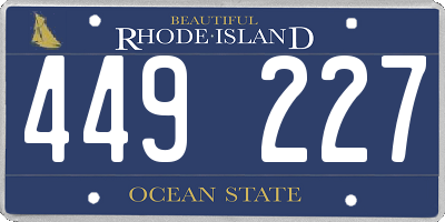 RI license plate 449227
