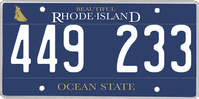 RI license plate 449233
