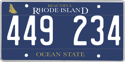 RI license plate 449234