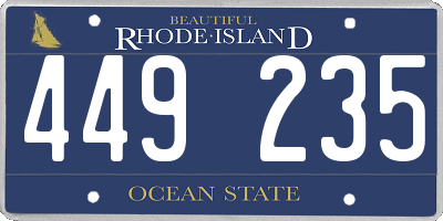 RI license plate 449235