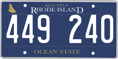 RI license plate 449240