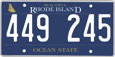 RI license plate 449245