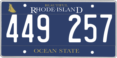 RI license plate 449257