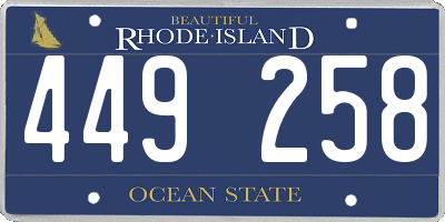 RI license plate 449258