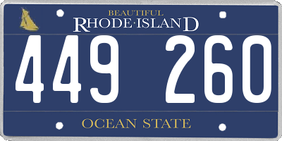 RI license plate 449260