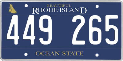 RI license plate 449265