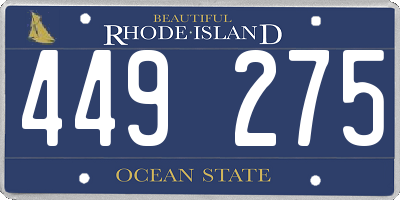 RI license plate 449275