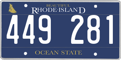 RI license plate 449281