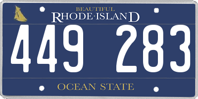 RI license plate 449283