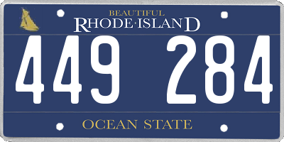 RI license plate 449284