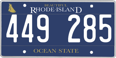 RI license plate 449285
