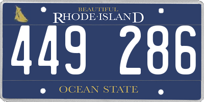 RI license plate 449286