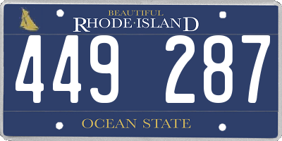 RI license plate 449287