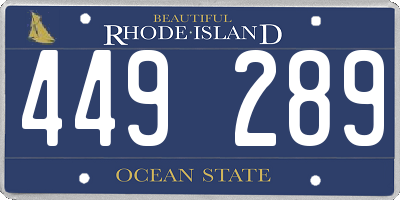 RI license plate 449289