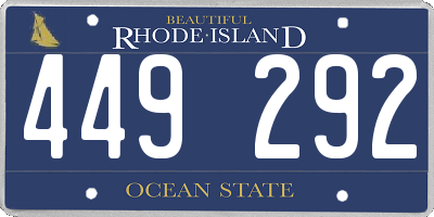 RI license plate 449292