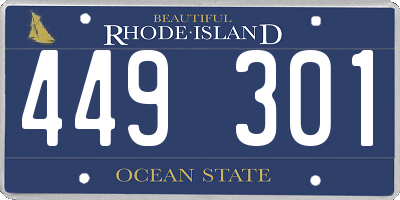 RI license plate 449301